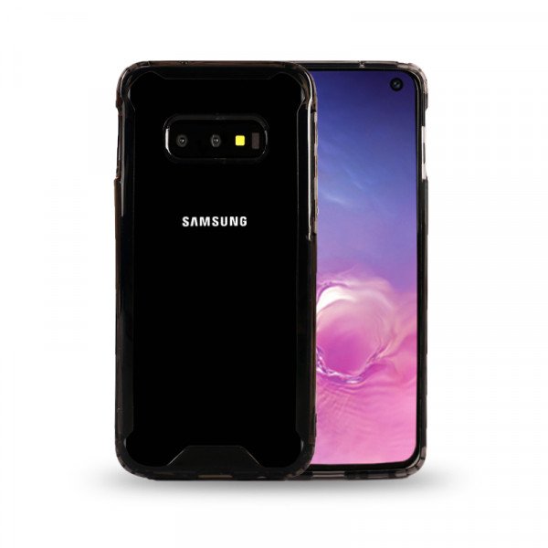 Wholesale Galaxy S10e Clear Armor Hybrid Transparent Case (Smoke)